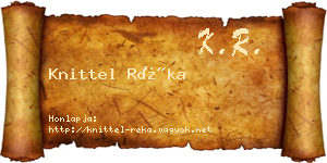 Knittel Réka névjegykártya